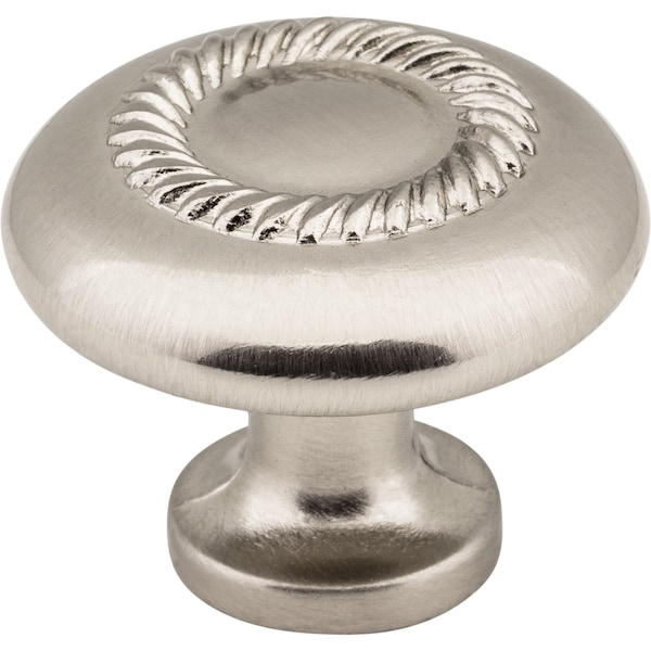 Elements 1-1/4" Diameter Satin Nickel Rope Detailed Cypress Cabinet Mushroom Knob Z118-SN - main